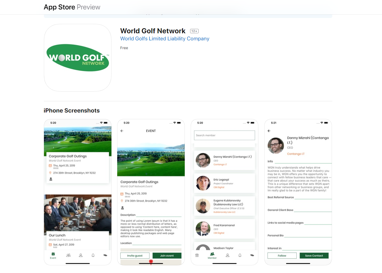 Thông tin tổng quan, khó khăn và kết quả đạt được của dự án World Golf Network App