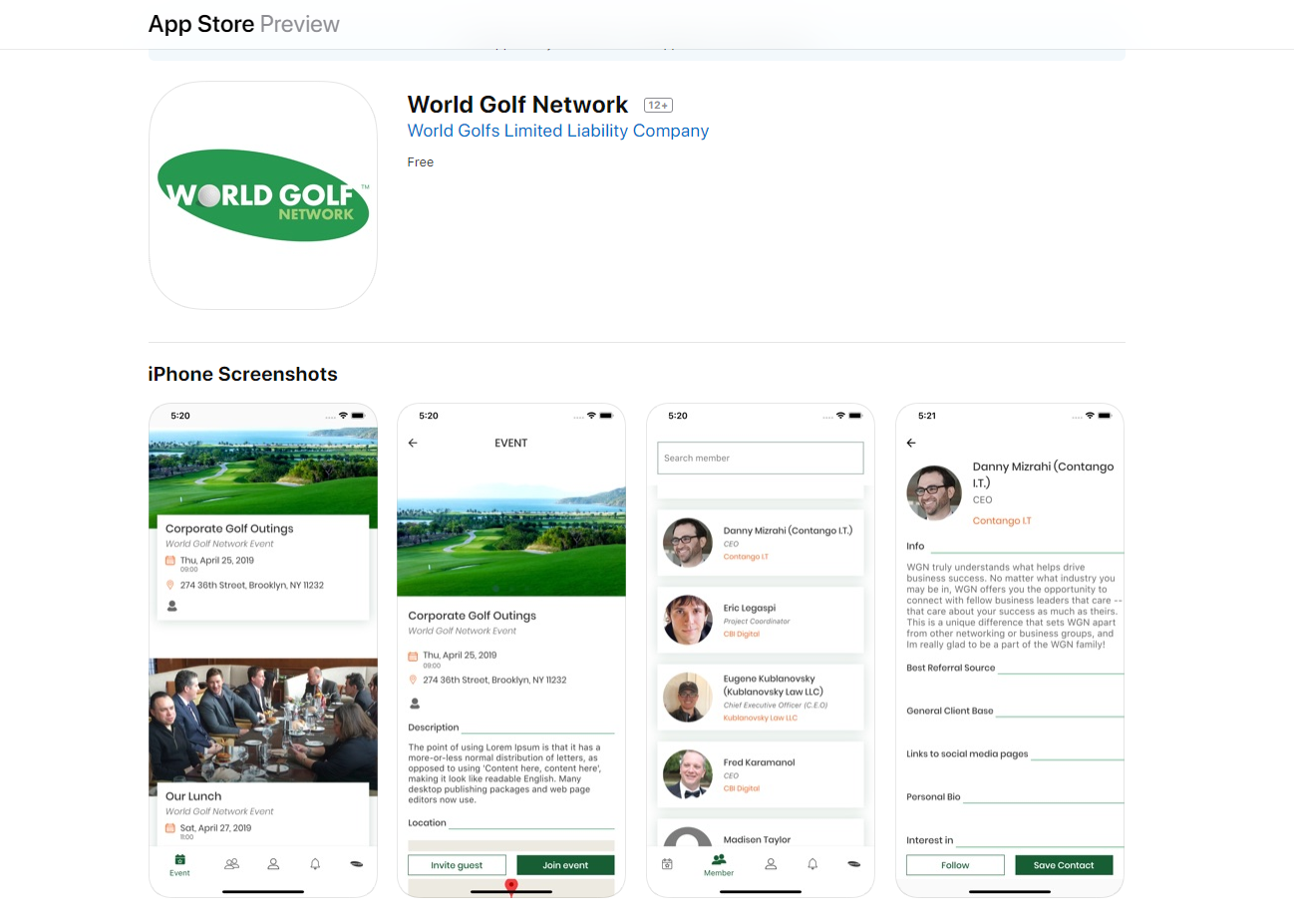 Thông tin tổng quan, khó khăn và kết quả đạt được của Chí Doanh với dự án World Golf Network App